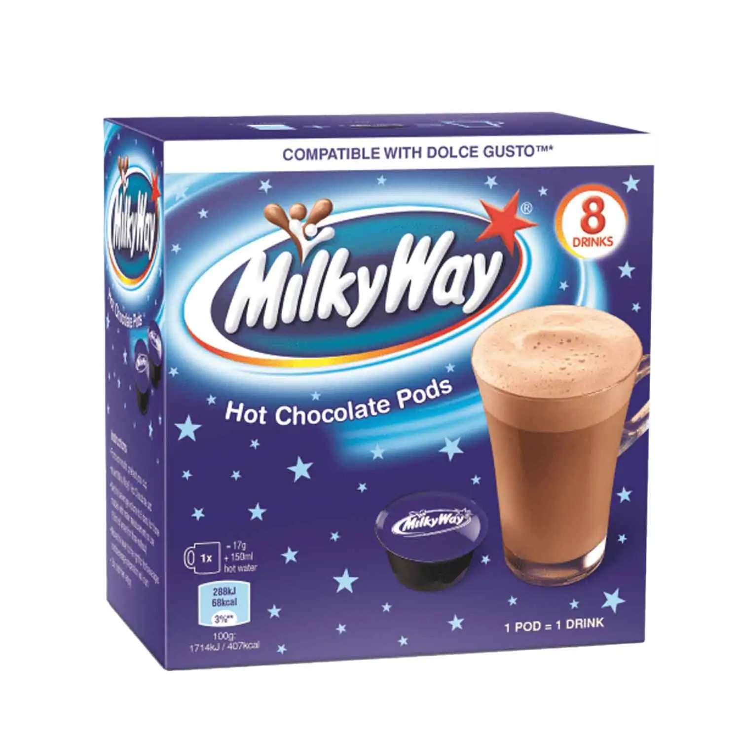 Milky Way chocolat chaud pods 8x15g - Buy at Real Tobacco