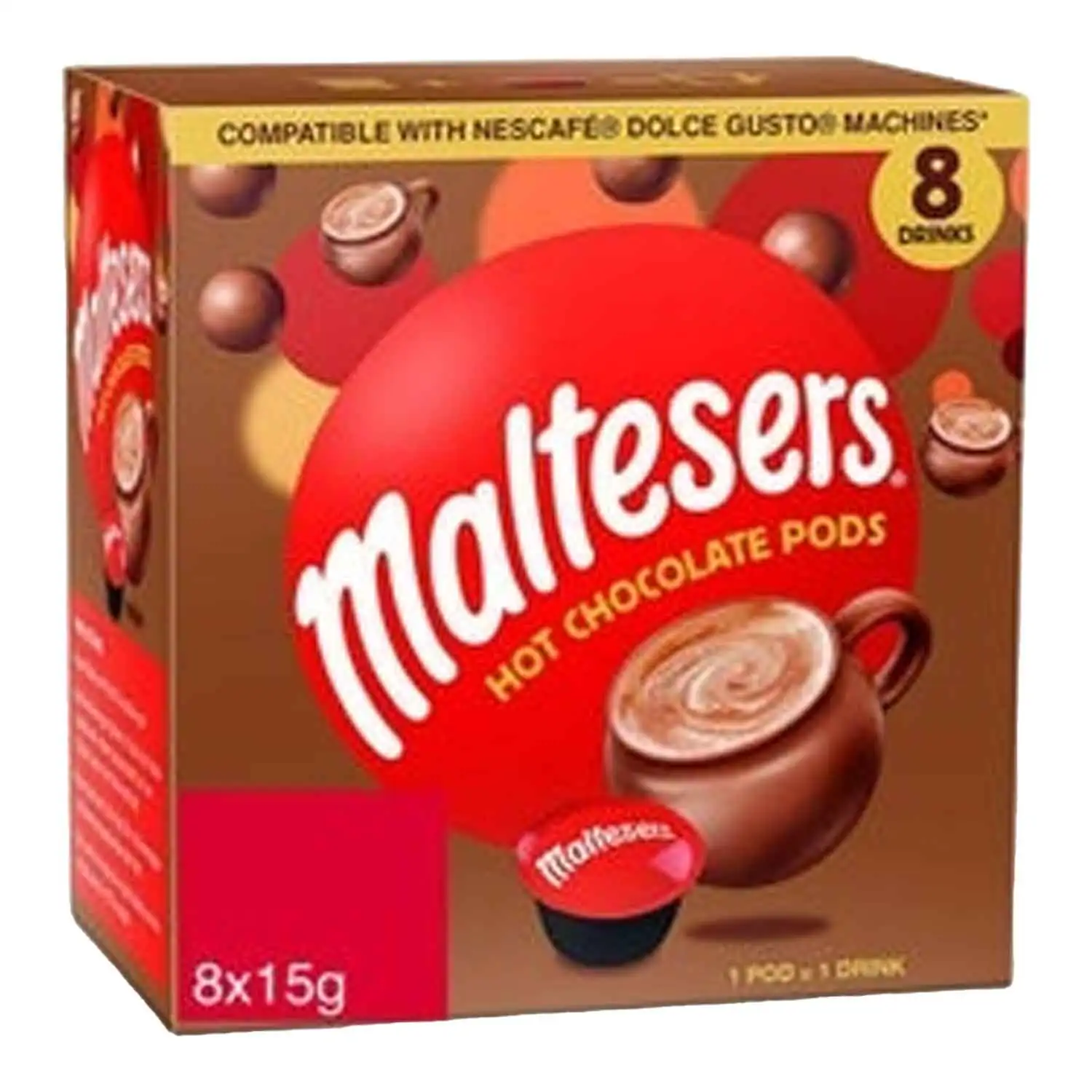 Maltesers chocolat chaud pods 8x15g - Buy at Real Tobacco
